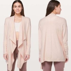 Lululemon Silk Blend Pink Knit Wrap Sweater Find Calm Size 8Luxuriously Soft